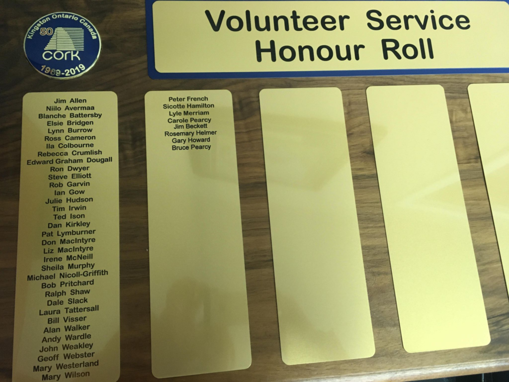 Volunteer Service Honour Roll CORK